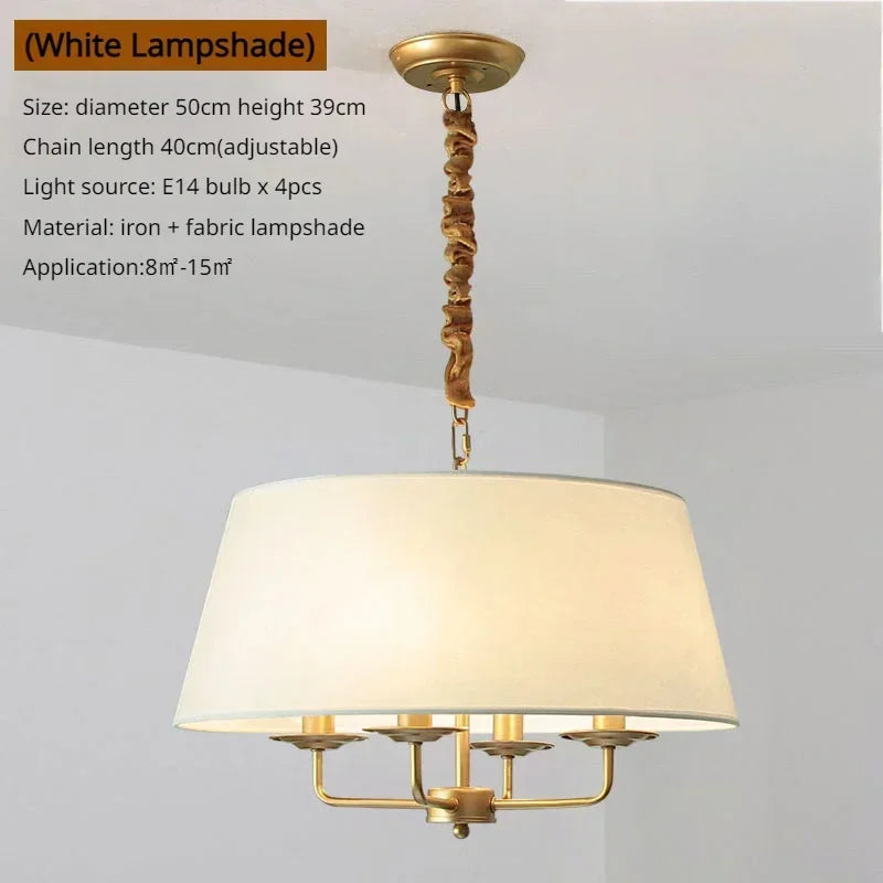 Modern Ceiling Chandeliers Stylish Simplicity Fabric Lampshade