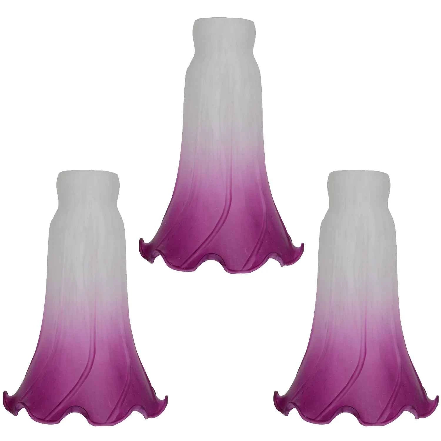 3 Pack Tulip Glass Lamp Shades Lily Lamp Replacement Shades Tiffany Style Flower for Table Pendant Wall Floor Lamp