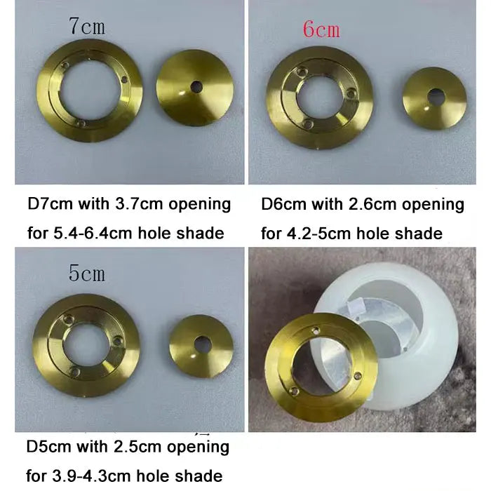 1/5/10pcs Bronze Chrome Metal Lampshade Holder Parts for Magic Bean Glass Shade Silver Aluminum Ring Cover to Hold Lampshade - Adrianas Specialty Lamp Shades