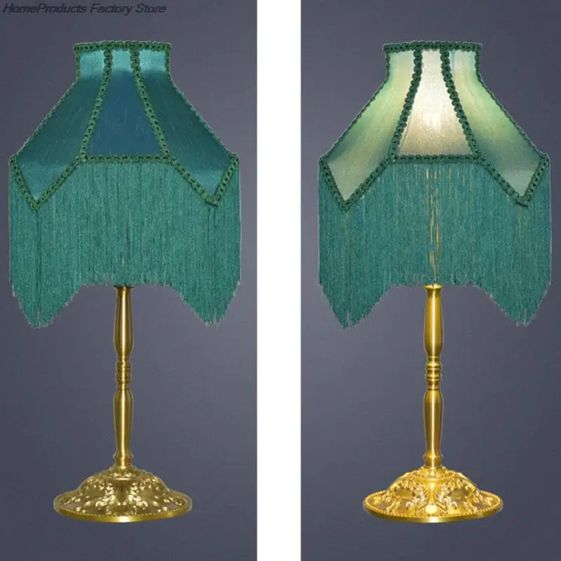 Pink and Green Velvet Lampshade