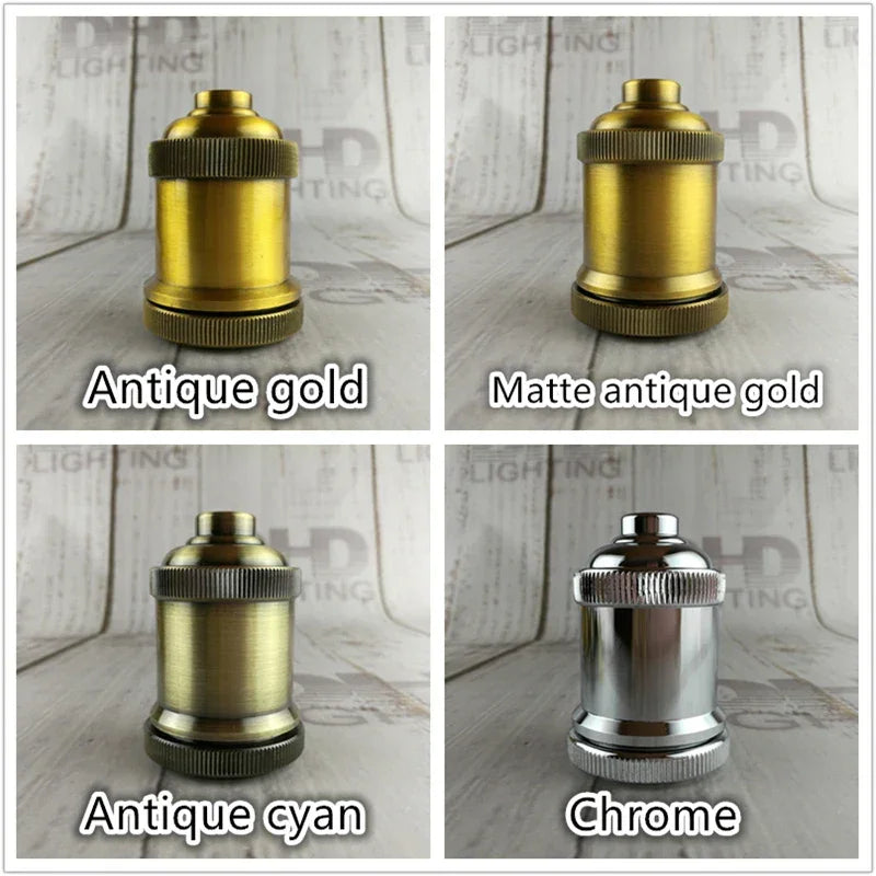 Vintage thread E27 ceramic plastic socket Edison Vintage lampshade bracket DIY lamp accessories aluminum lamp holder