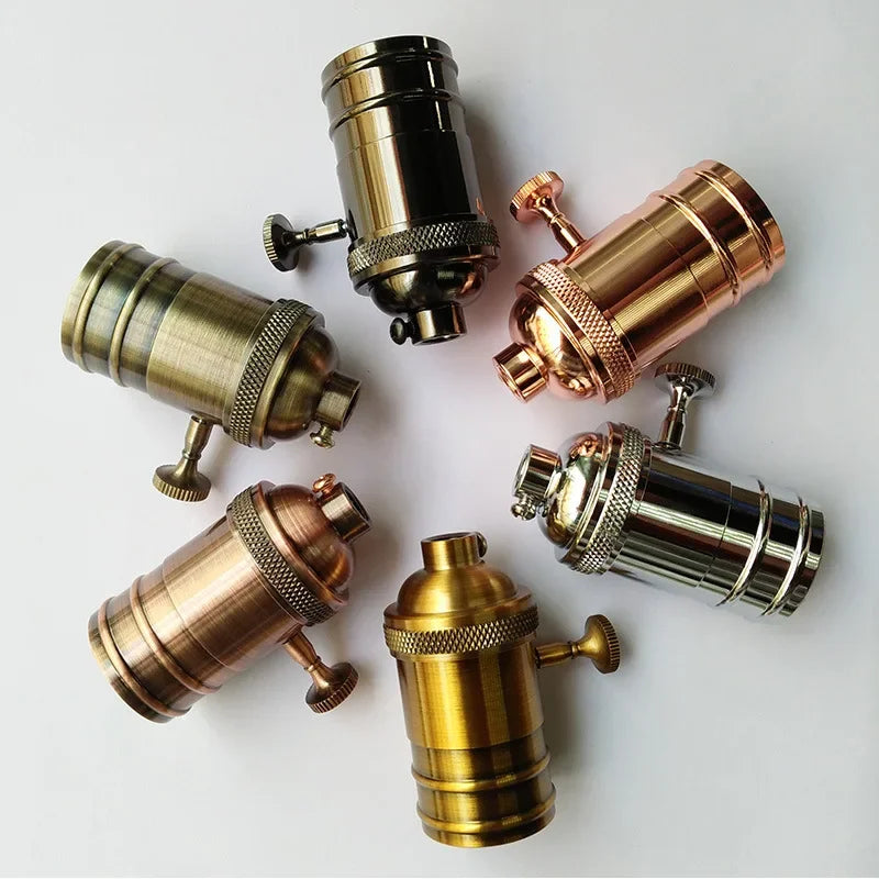 Electroplated copper Light Holder brass material silver/antique brass/shinning black 100% copper DIY Pendant Light Lamp Sockets