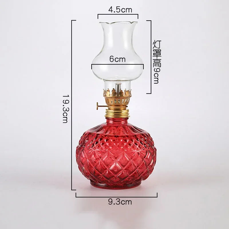 Rustic Large Oil Lamp Vintage Glass  Lamp Antique Oil Lamps