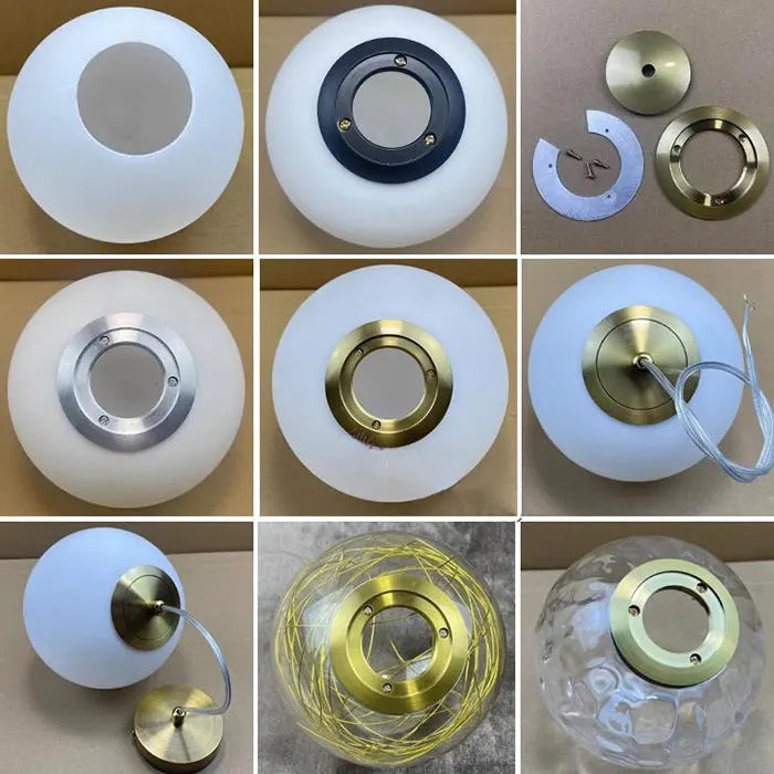 1/5/10pcs Bronze Chrome Metal Lampshade Holder Parts for Magic Bean Glass Shade Silver Aluminum Ring Cover to Hold Lampshade - Adrianas Specialty Lamp Shades