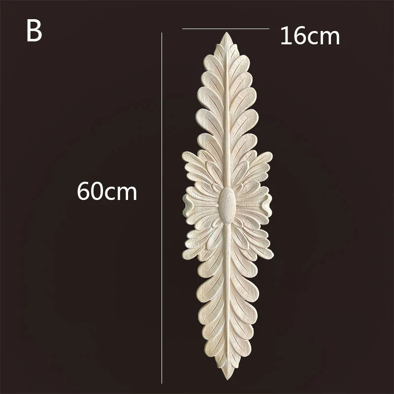 Wooden Appliques for Furniture Home Decoration Accessories Antique Onlays Moulding Wood Decals for Wall Wood Figurines for Decor - Adrianas Specialty Lamp Shades