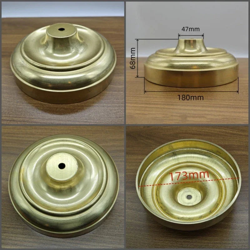 Big sizes of Brass desk lamp lampshade claw unpolished ceramic vase lid copper cover customizble DIY copper Lighting accessories