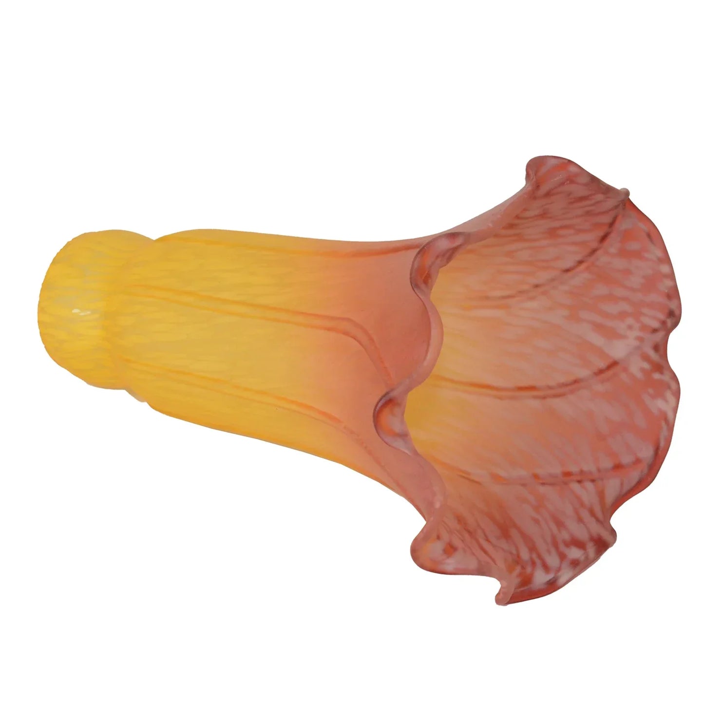 Peach Pond Lily Lamp Shade Glass Lampshade  4" Wide X 6" Tall X 1.5" Fitter Lighting Accessories - Adrianas Specialty Lamp Shades