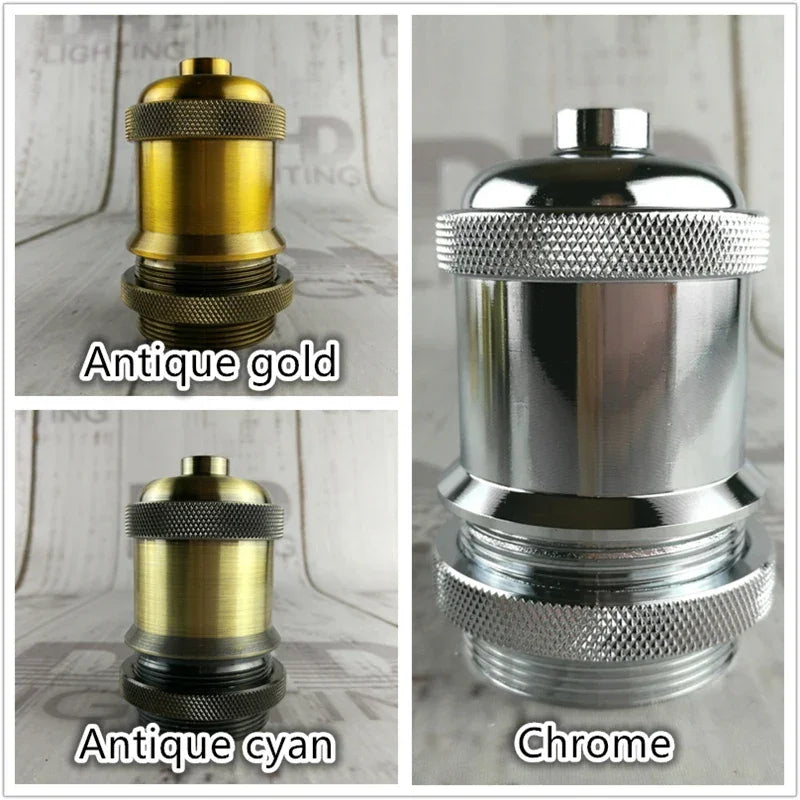Vintage thread E27 ceramic plastic socket Edison Vintage lampshade bracket DIY lamp accessories aluminum lamp holder