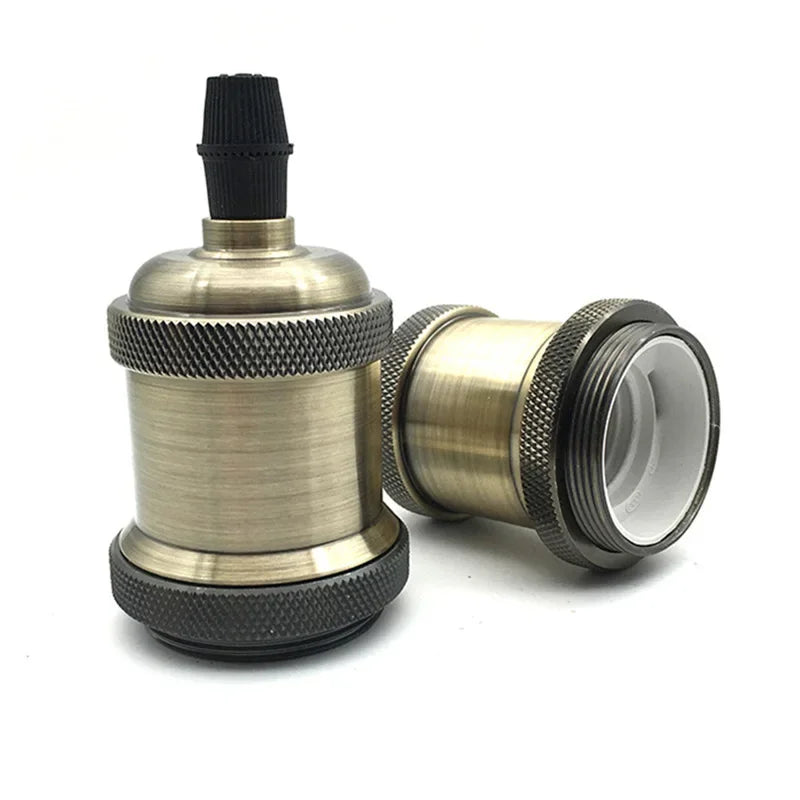 Vintage thread E27 ceramic plastic socket Edison Vintage lampshade bracket DIY lamp accessories aluminum lamp holder