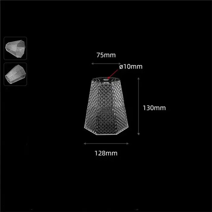 Clear .39 inches small opening Acrylic Lamp Shade Replacement