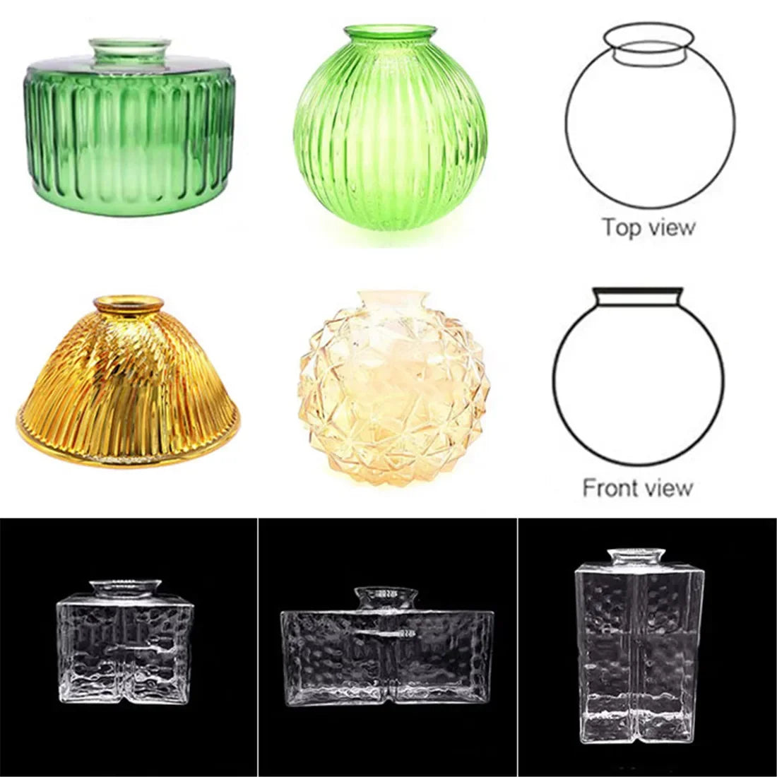 Screw Fixed Bell Shaped Glass Shade Replacement
