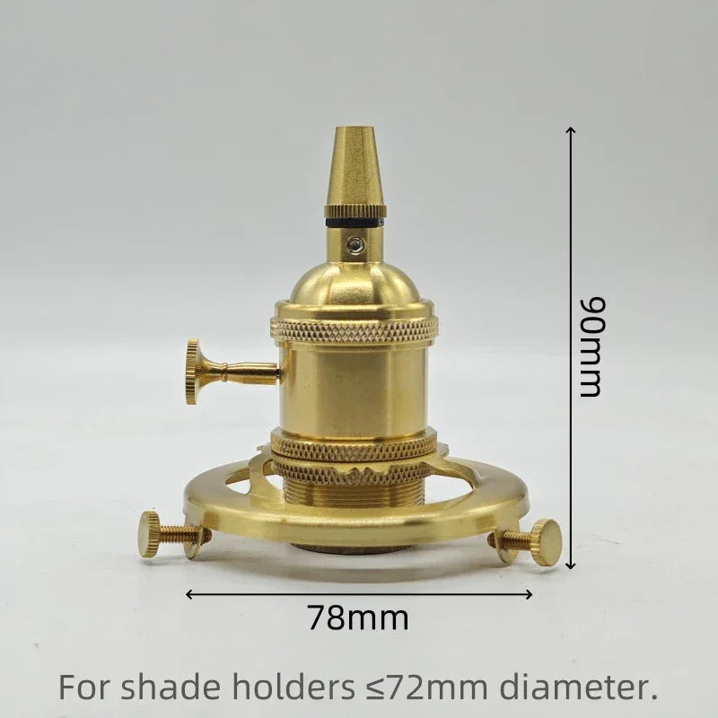 Solid Brass E26/E27 Lampholder with Cord Grip