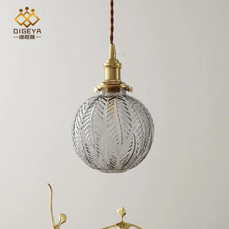 Glass Pendant Light Nordic Dining Room Retro Chandeliers Creative Minimal E27  Transparent Lampshade For Restaurant Lamp Lustre - Adrianas Specialty Lamp Shades