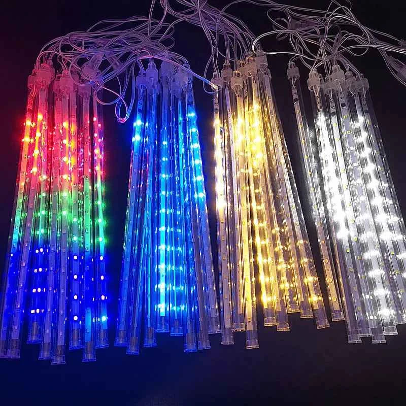 LED Meteor Shower Rain Lights Waterproof Falling Raindrop