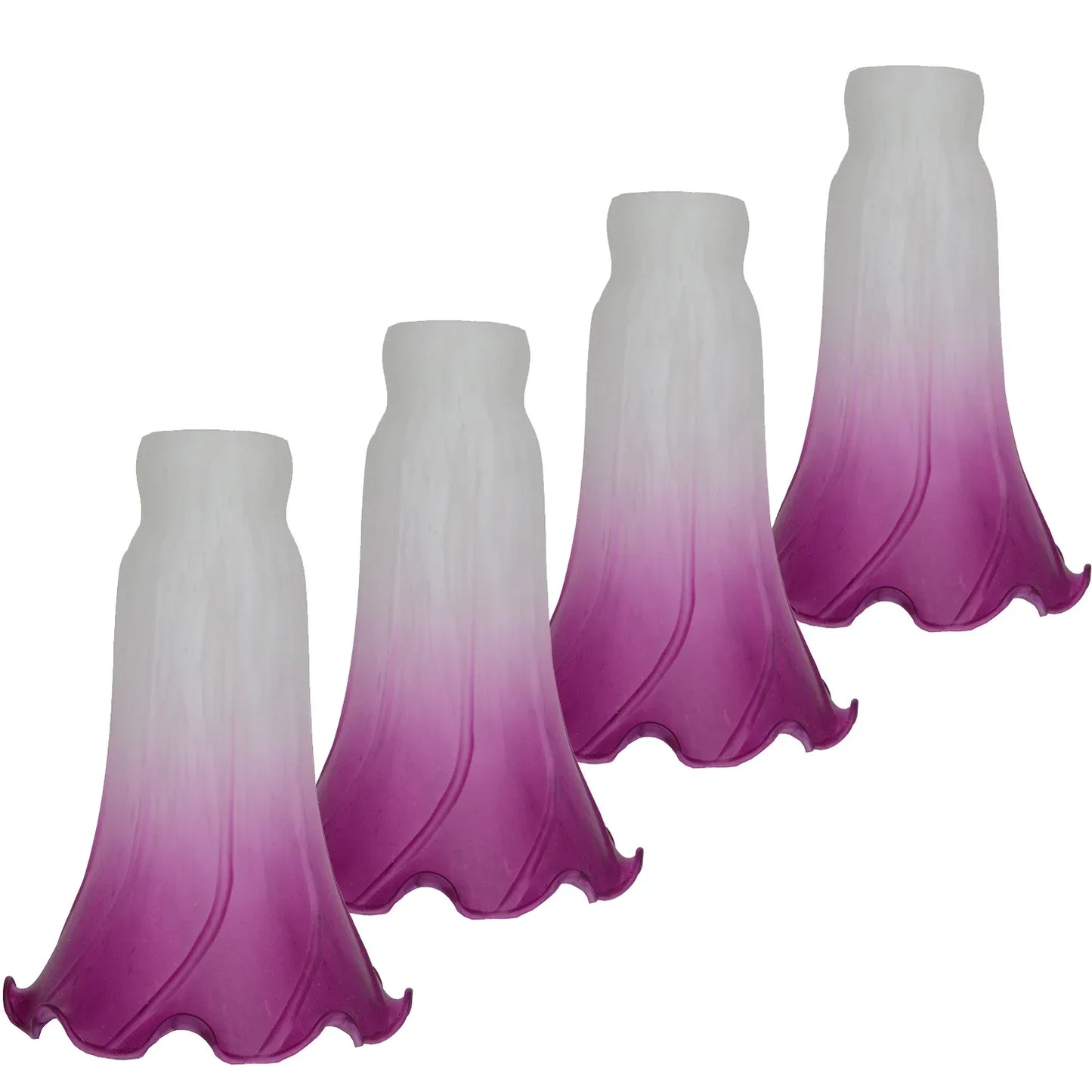 4 Pack Tulip Glass Lamp Shades Lily Lamp Replacement Shades - Adrianas Specialty Lamp Shades