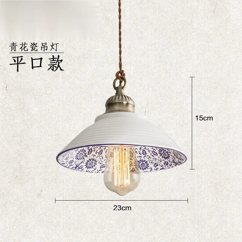 Modern Blue and White Porcelain Wall Lamp Shades