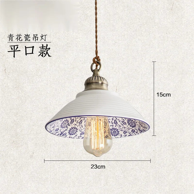 Modern Blue and White Porcelain Wall Lamp Shades