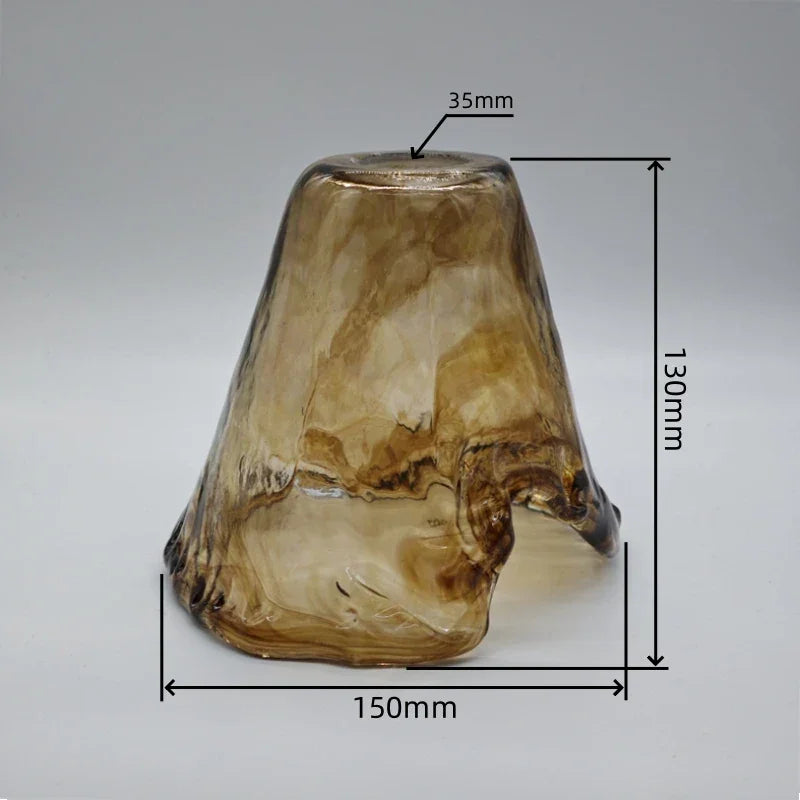 Glass lampshade paired with all copper lamp head with switch DIY pendant lampshade thickened transparent amber glass