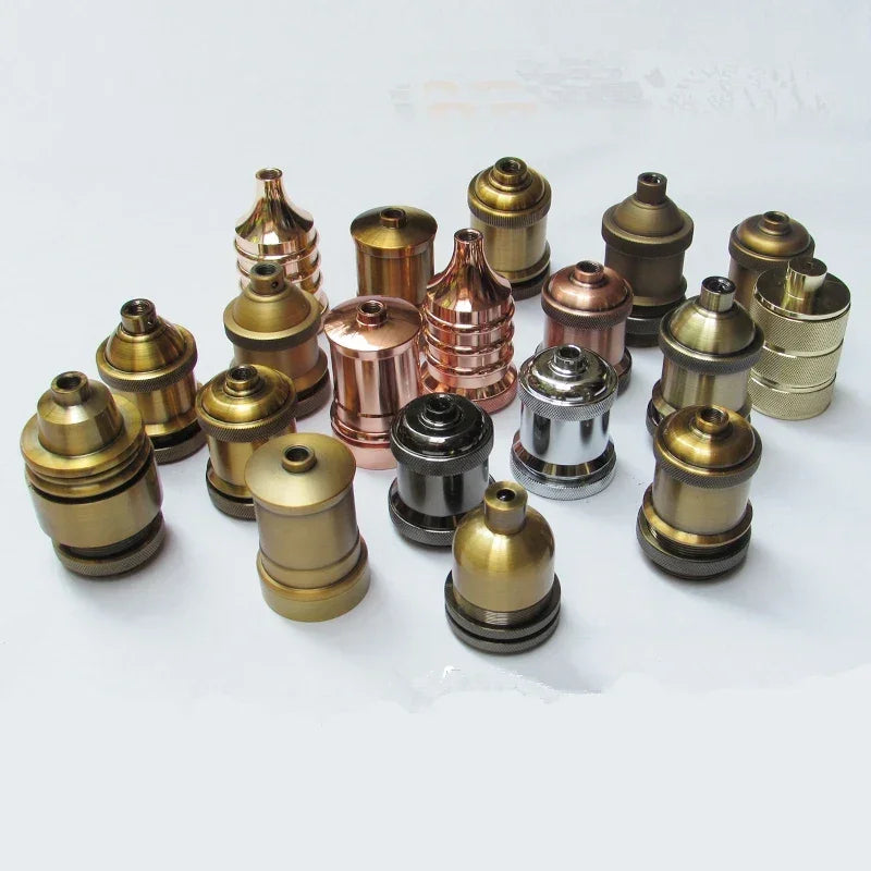 Vintage thread E27 ceramic plastic socket Edison Vintage lampshade bracket DIY lamp accessories aluminum lamp holder
