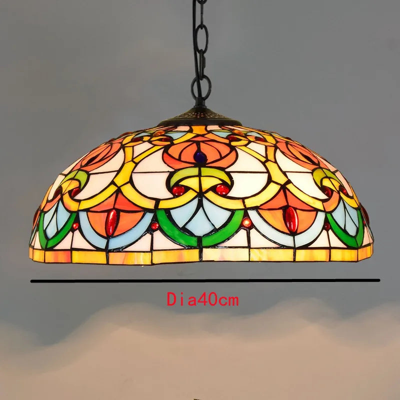 Colorful Glass Tiffany Glass Chandelier