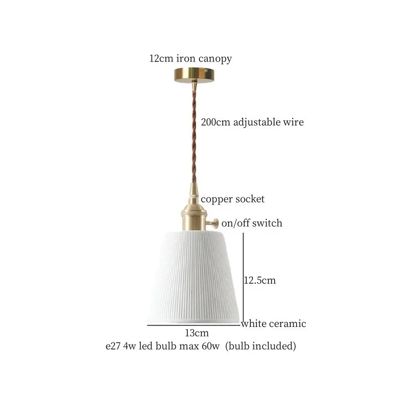 IWHD Green Ceramic Vintage LED Pendant