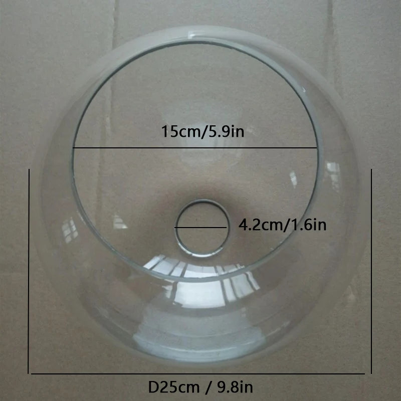 D13cm D15cm D18CM D20cm D25cm Hand Blown Clear Glass Globe Lamp Shade Replacement with 2 Ends Opening  Glass Cover Ball Lampshad - Adrianas Specialty Lamp Shades