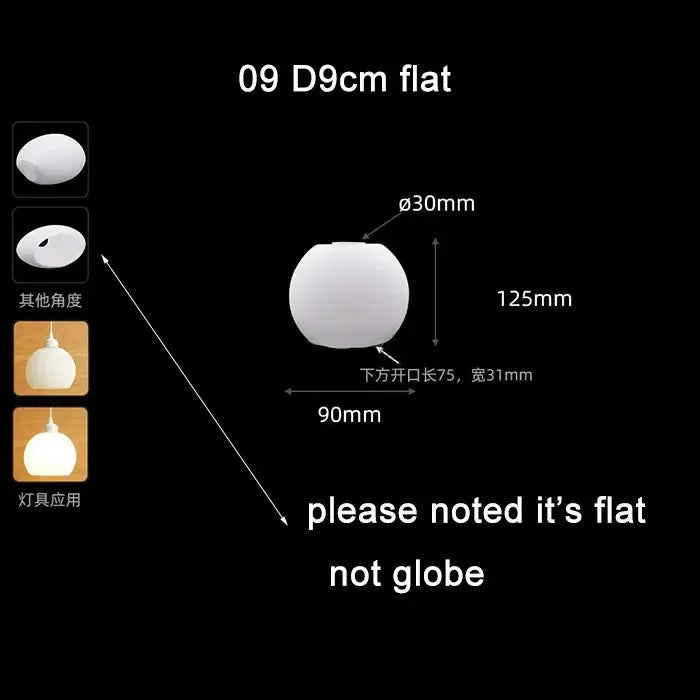 Clear Frost 1.18 Inch Opening E14 Glass Lamp Shades Replacement