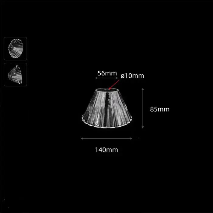 Clear .39 inches small opening Acrylic Lamp Shade Replacement