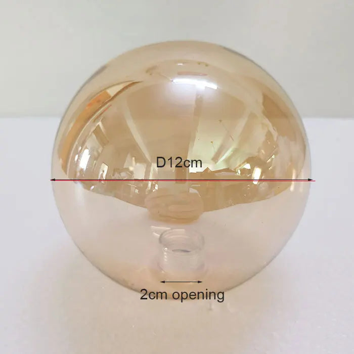 D12cm D15cm G9 Glass Shade Replacement for Screw Thread Socket Amber Cognac Green Blue Grey Globe Glass Screw Cover Accessory - Adrianas Specialty Lamp Shades