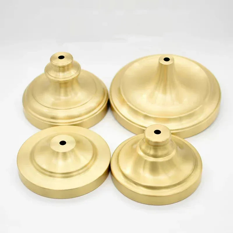 Vintage Copper Lamp Base for Ceramic Glass Crystal - Round Candle Holder Stand Craft Lighting Part