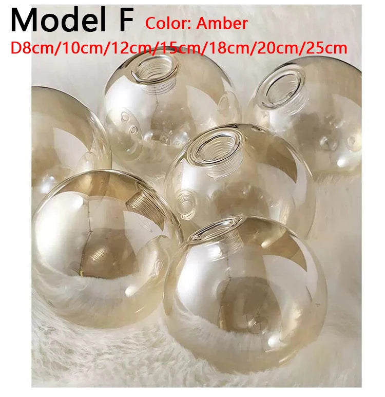 G9 Glass Shade D8/10/12/15/20cm Globe 2cm Fitter Opening Replacement Lampshade for Lusture Pendant Light,Clear White Accessory - Adrianas Specialty Lamp Shades
