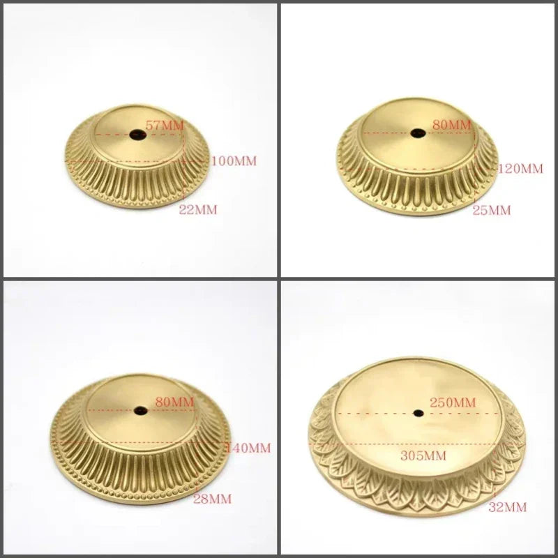 Bohemian Oyster Copper Base for Ceramic Lamps | Wave-Edge Craft Disk, Lighting Fixture Mounting Component