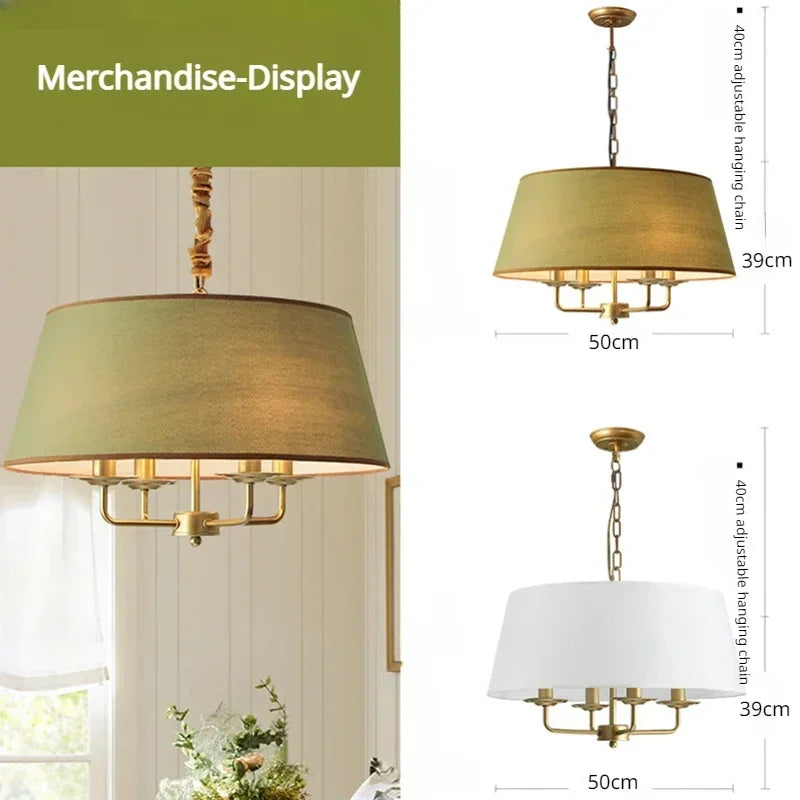 Modern Ceiling Chandeliers Stylish Simplicity Fabric Lampshade