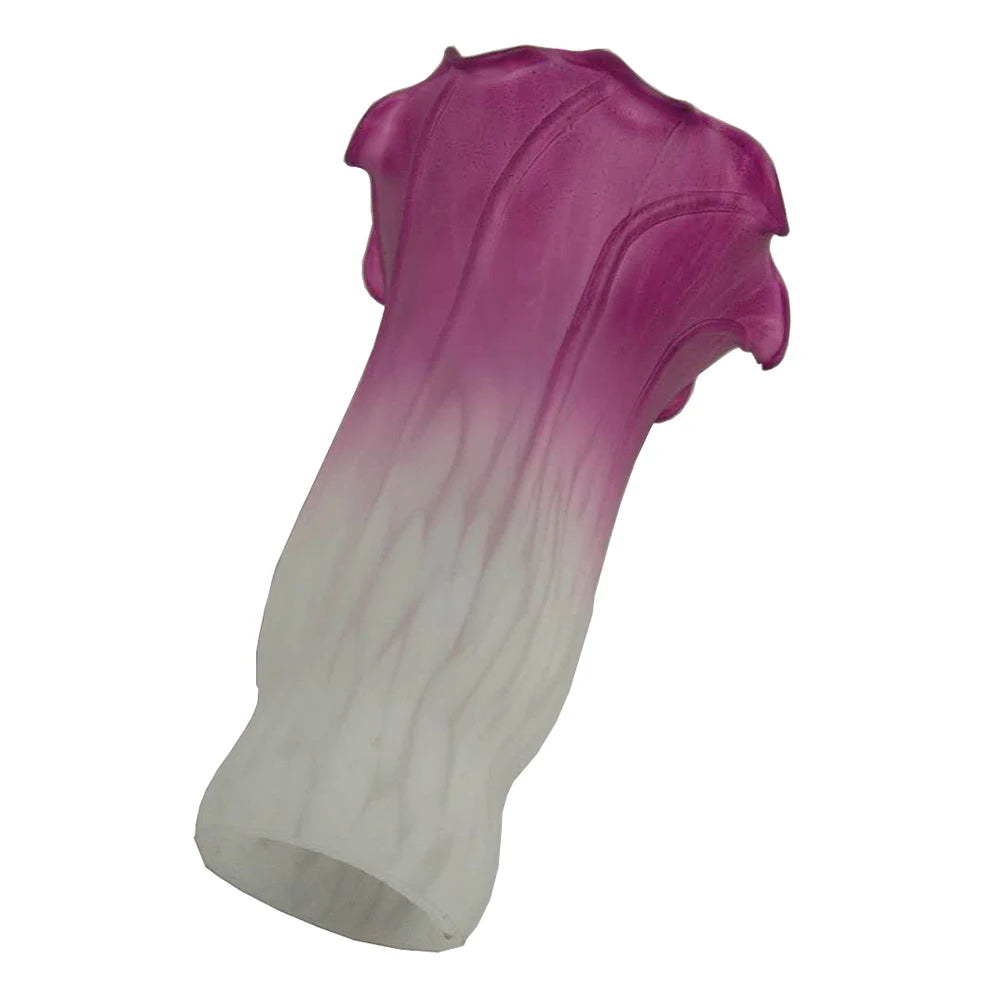 Rosy Color Pond Lily Lamp Shade   Glass Lampshade  4" Wide X 6" Tall X 1.5" Fitter Lighting Accessories - Adrianas Specialty Lamp Shades