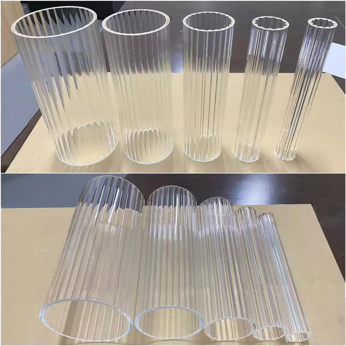 Hurricane Ribbed Glass Shade for Candlestick