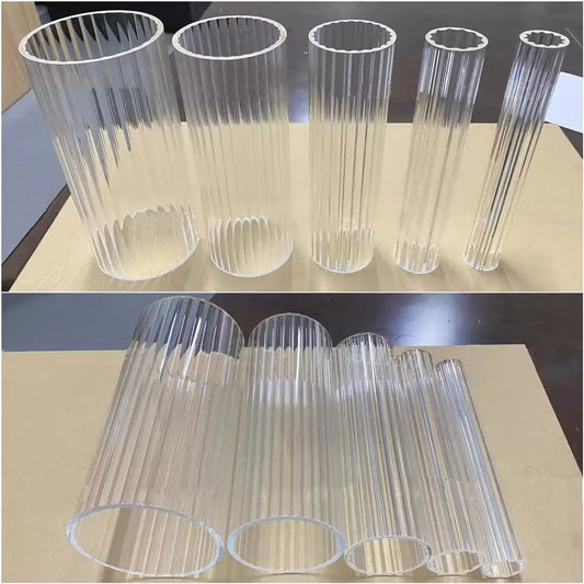 Hurricane Ribbed Glass Shade for Candlestick