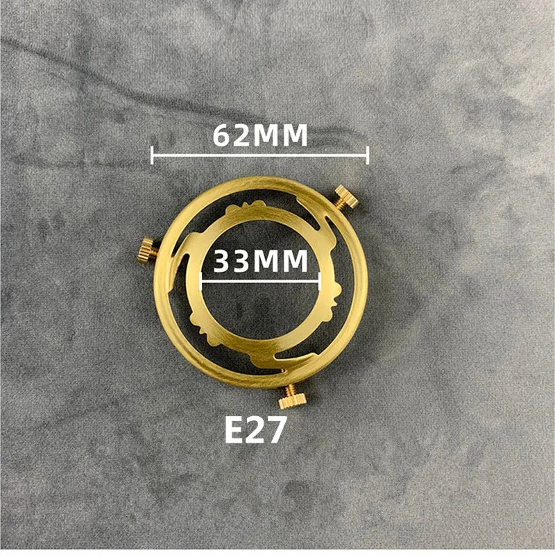 100% Brass Three Holes Ring E27 E14 Screw Lampshade Fixed Ring Holder Shade and Socket Connecter Fixed Copper Lamp Accessories