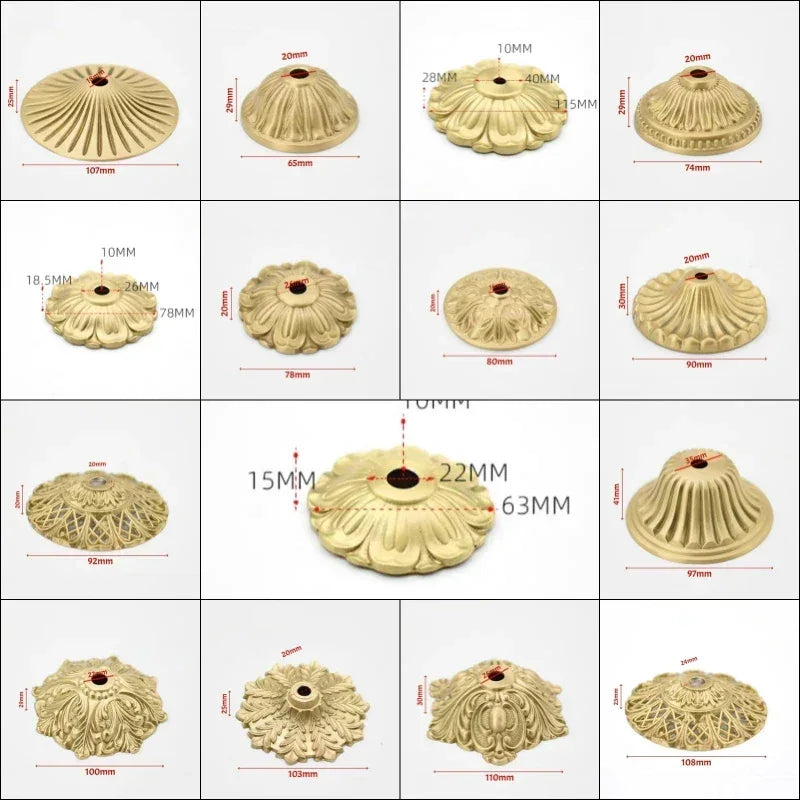 Solid Brass European Ceramic Lamp Socket Cover