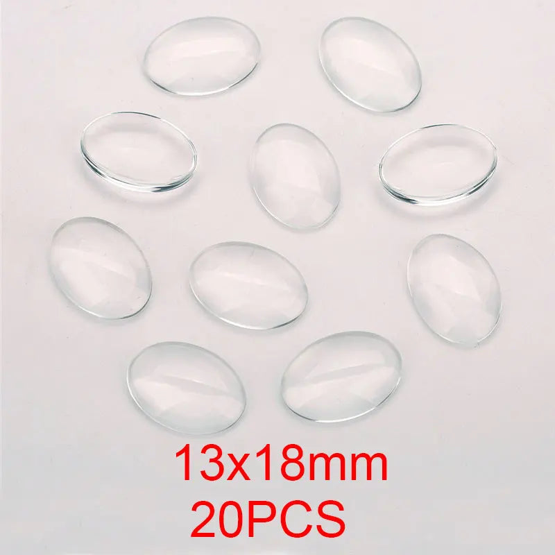 1pack Oval Round Glass Cabochon 30x40mm 6mm 8mm 10mm 12mm 18mm 20mm 25mm 30mm Transparent Clear Flatback Cameo Jewelry Making - Adrianas Specialty Lamp Shades
