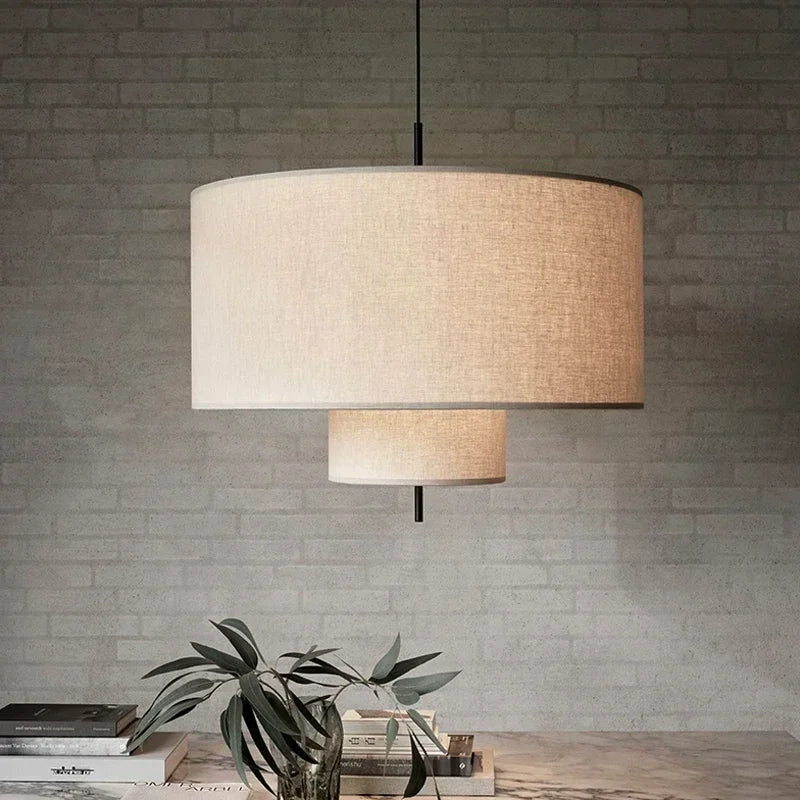 Nordic Minimalist Fabric Hanging Chandelier Light Fixture
