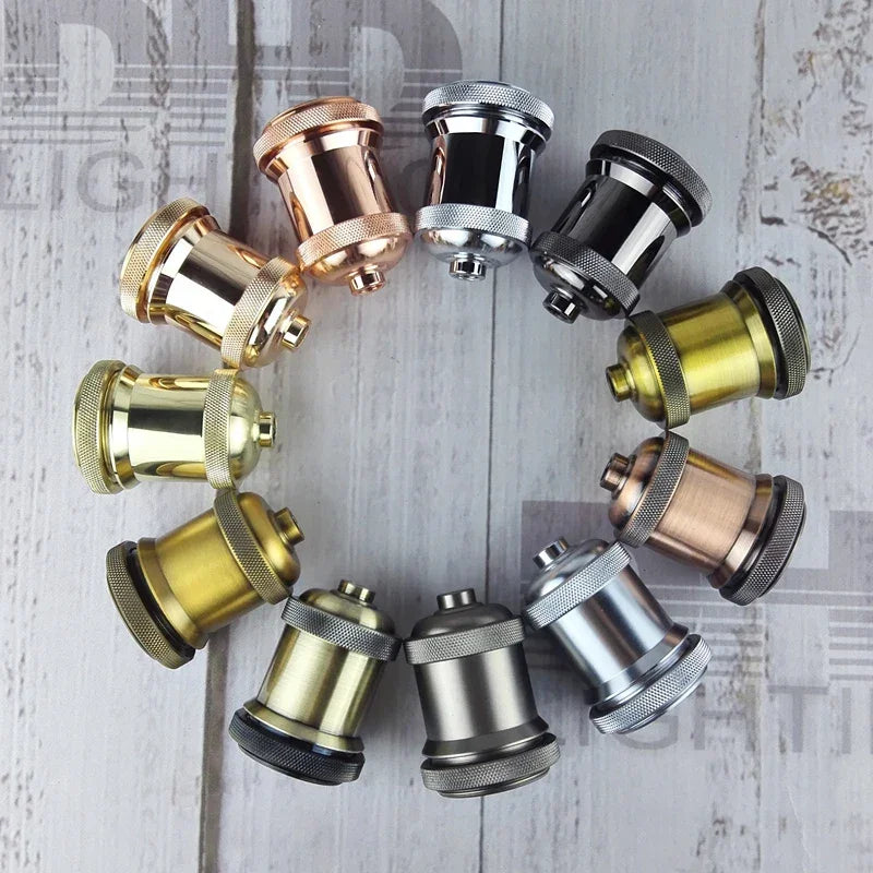 Vintage thread E27 ceramic plastic socket Edison Vintage lampshade bracket DIY lamp accessories aluminum lamp holder