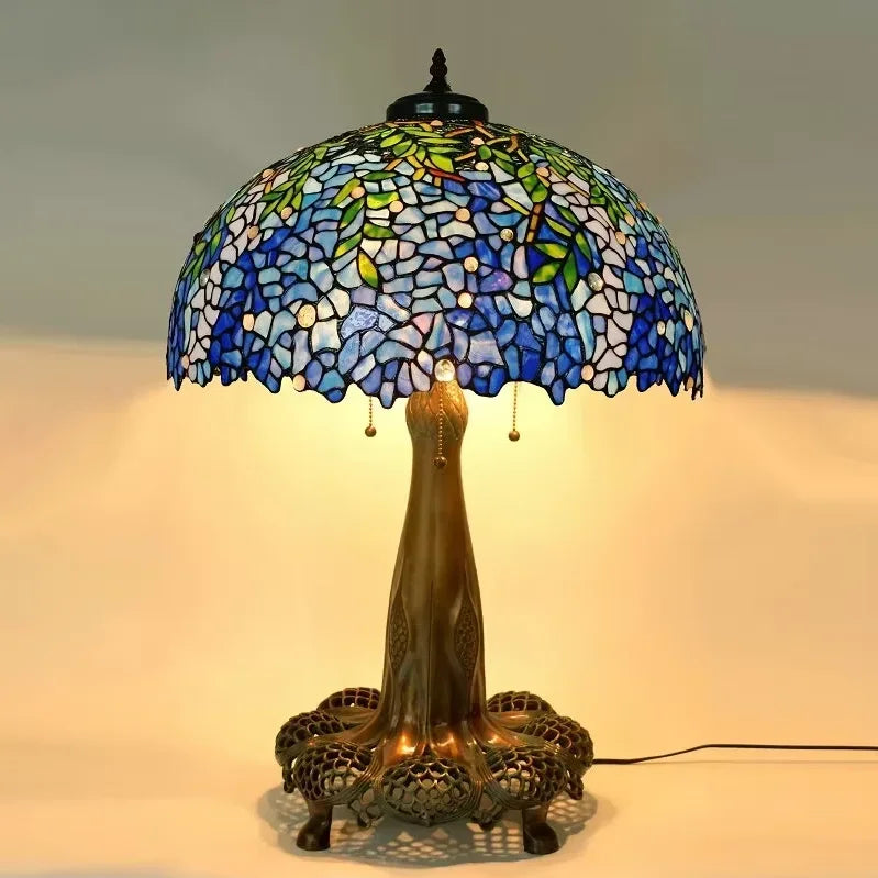 Tiffany Desk Light Grape Wisteria Vival Cherry Stained Glass Table Lamps