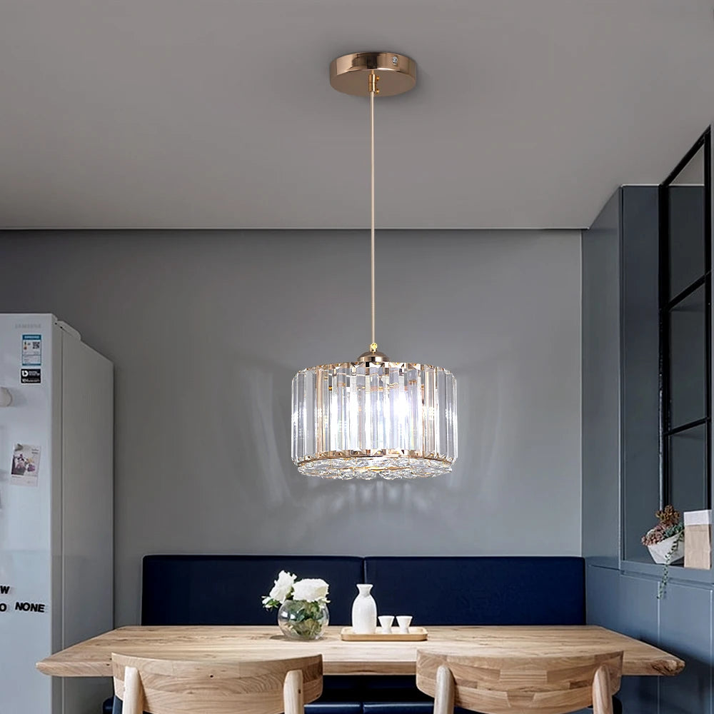 Glass Led Pendant Light Modern Ceiling Lamp Adjustable Living Dining Room Nordic Aisle Decor Balcony Corridor Hanging Fixture - Adrianas Specialty Lamp Shades