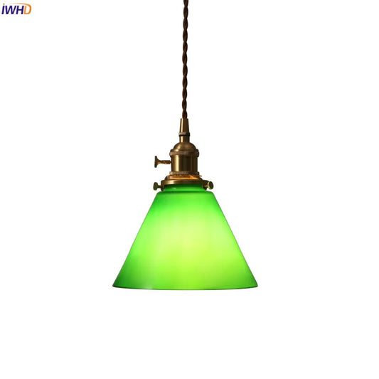 Triangle Green Glass LED Pendant Lights Fixtures