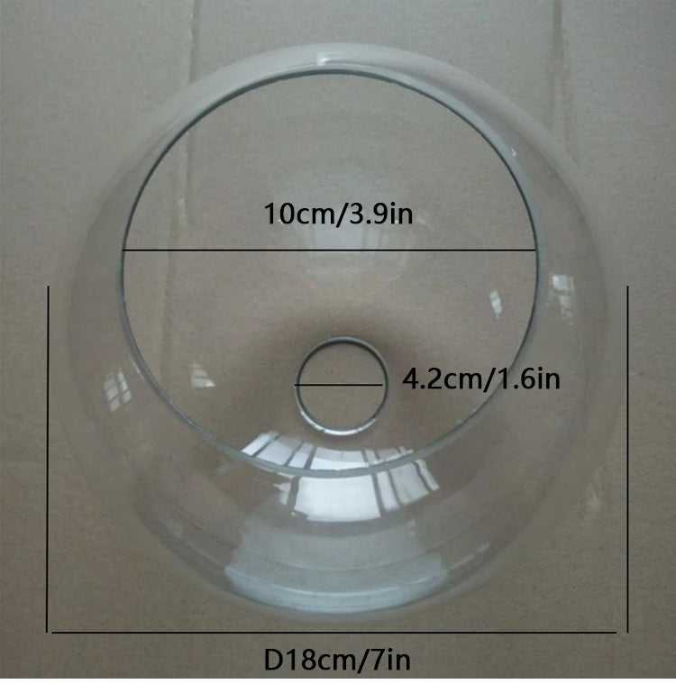 D13cm D15cm D18CM D20cm D25cm Hand Blown Clear Glass Globe Lamp Shade Replacement with 2 Ends Opening  Glass Cover Ball Lampshad - Adrianas Specialty Lamp Shades