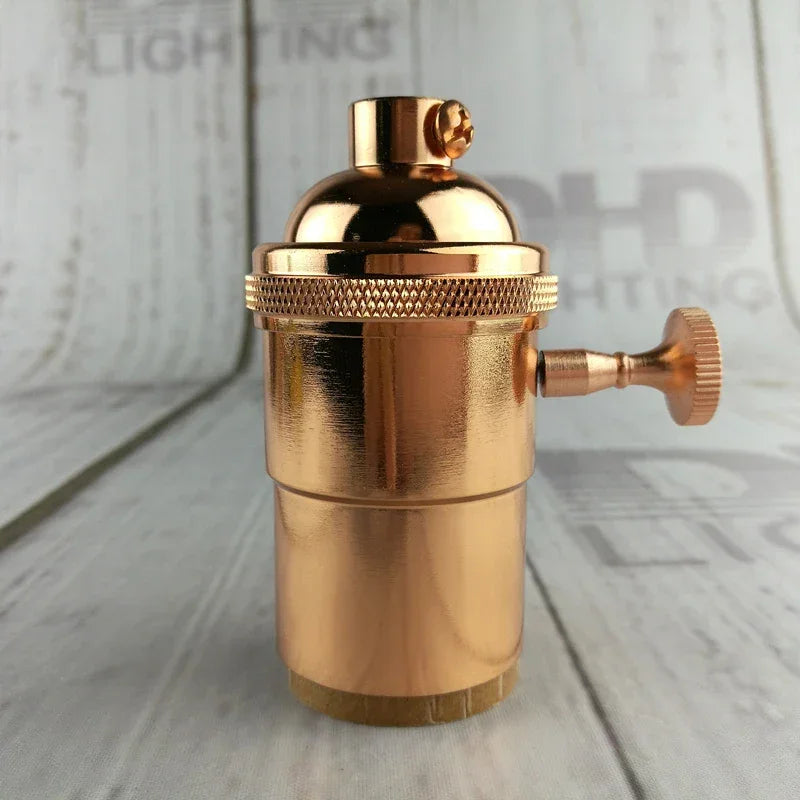 Electroplated copper Light Holder brass material silver/antique brass/shinning black 100% copper DIY Pendant Light Lamp Sockets