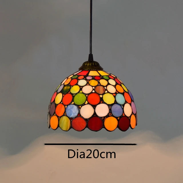 Colorful Glass Tiffany Glass Chandelier