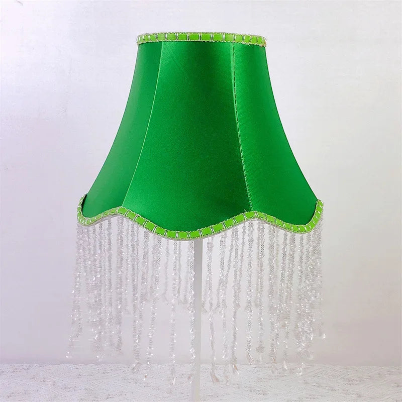 Flower Tassel Lampshade Creative Bedside Woven Lampcovers for Table Lamp European Style Handmade Lighting Accessories - Adrianas Specialty Lamp Shades