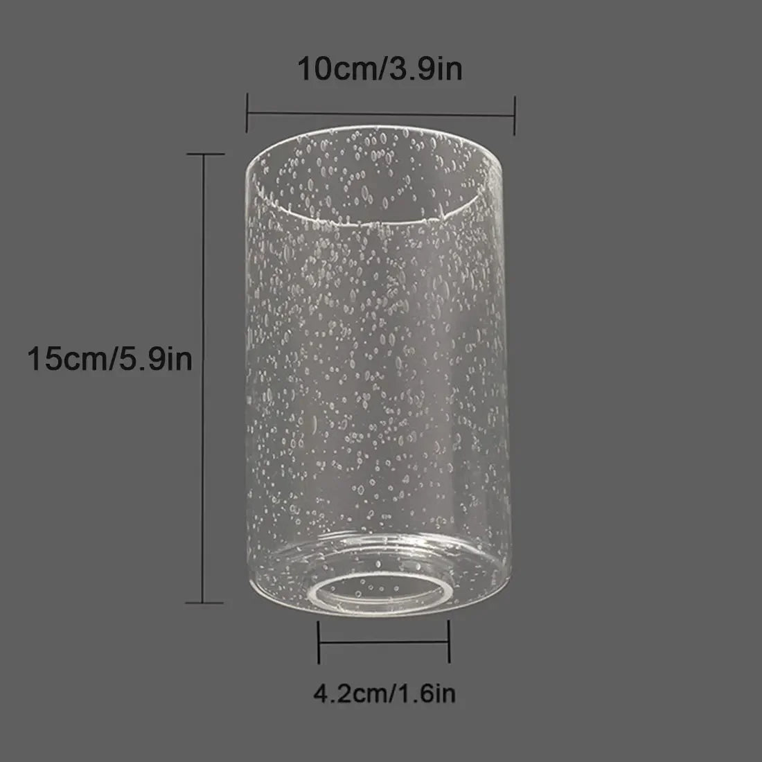Clear Seeded Glass Shade Cylinder Bubble Glass Lampshade Replacement  for Pendant Light, Chandelier,Vanity Sconces