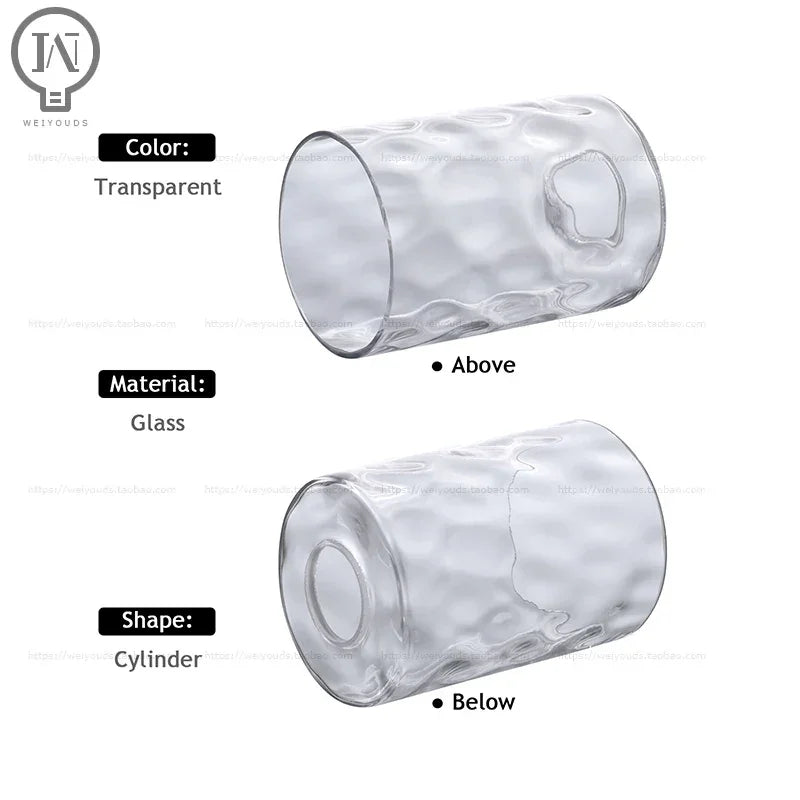 Cylindrical glass lampshade